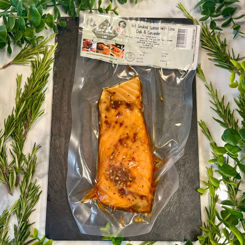 LANCASTER SMOKE HOUSE HOT SMOKED SALMON WITH LIME CHILLI & CORIANDER