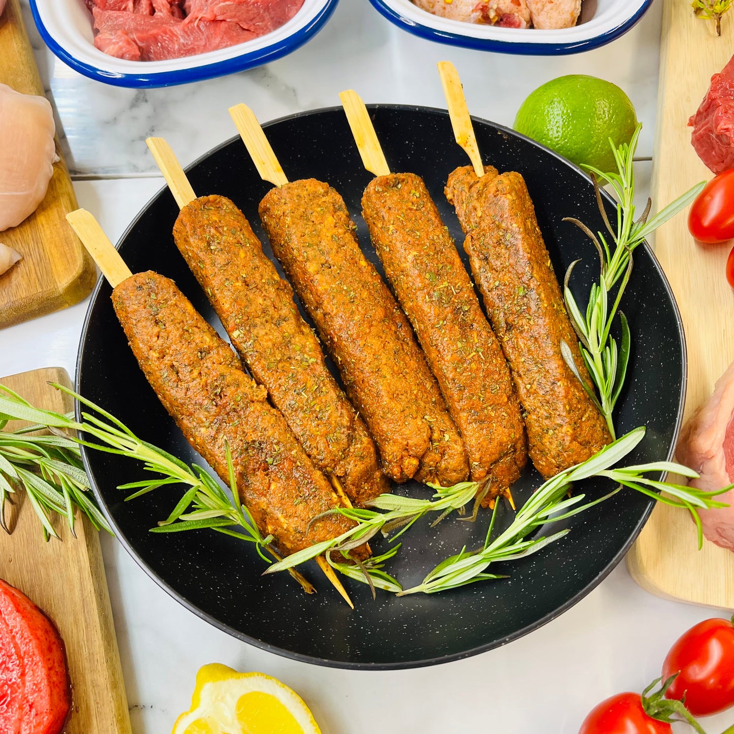 24 Kofta Kebabs (12 Spicy Steak Steak and 12 Lamb & Mint)