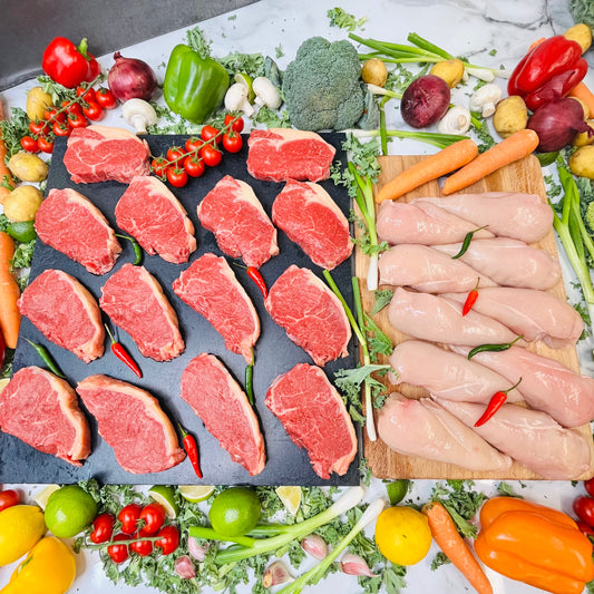 14 Sirloin Steak + 10 Chicken Breast FREE + FREE delivery offer!