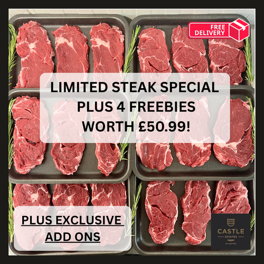 🥩 LIMITED STEAK SPECIAL WITH 4 FREEBIES CHUCKED IN WORTH £50.99🥩