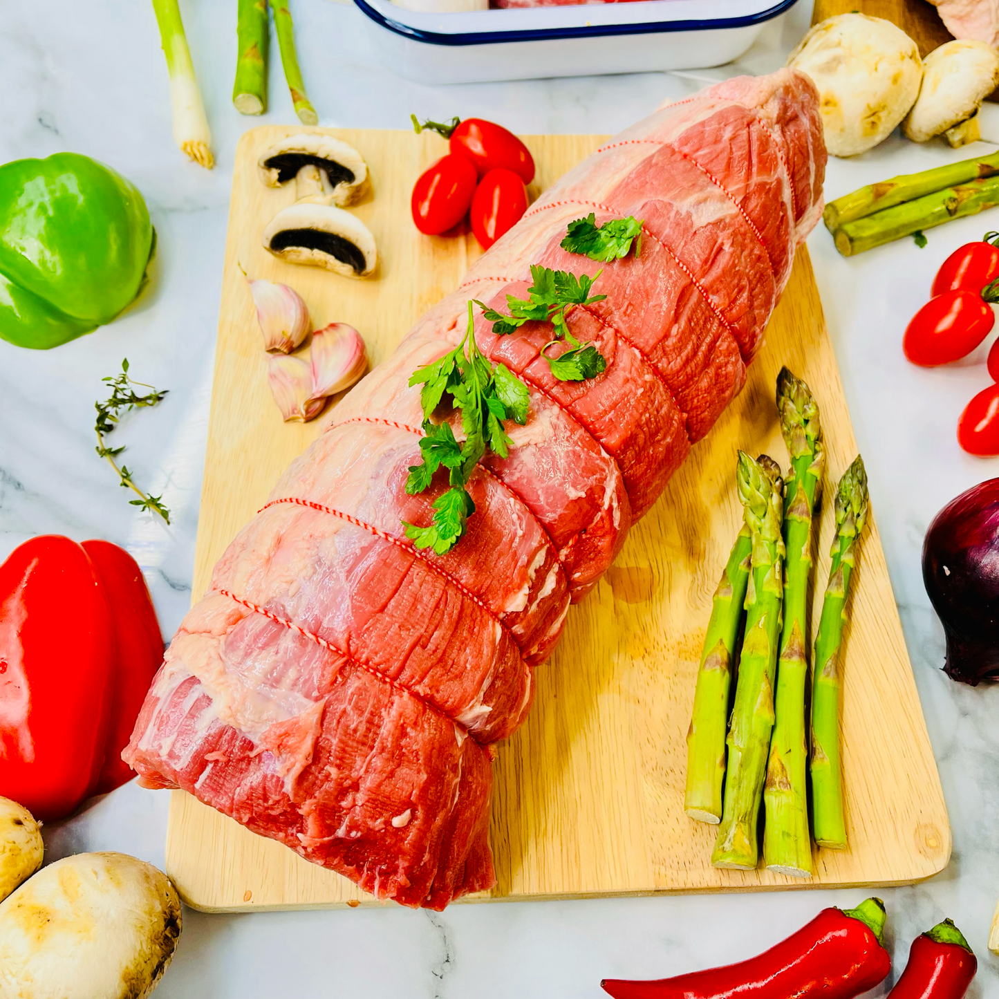 Extra tender beef 'eye round' roasting joint