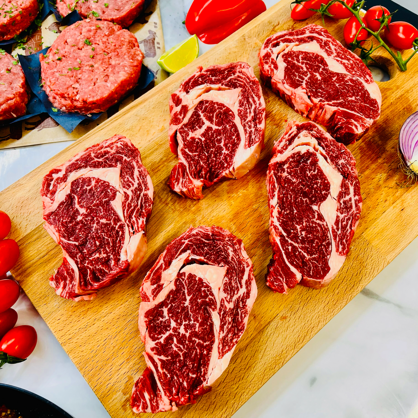 Extra marbled 28 day aged Ribeye steak