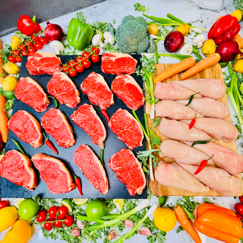 3kg Sirloin Steaks & 10 Fresh Chicken Fillets