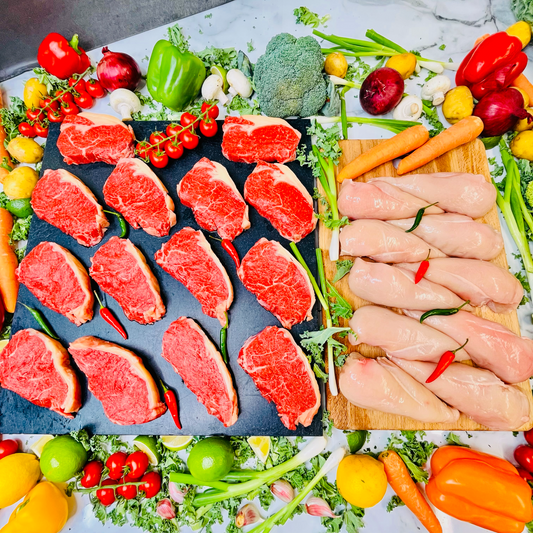 3kg Sirloin Steaks & 10 Fresh Chicken Fillets