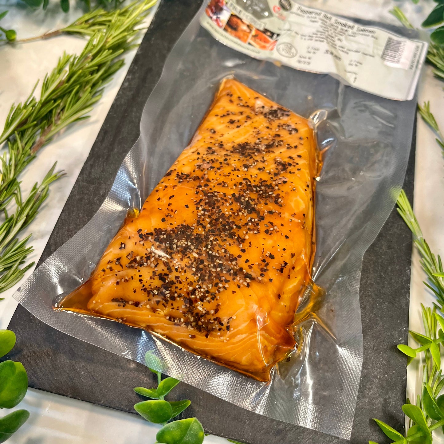 LANCASTER SMOKE HOUSE PEPPERED HOT SMOKED SALMON