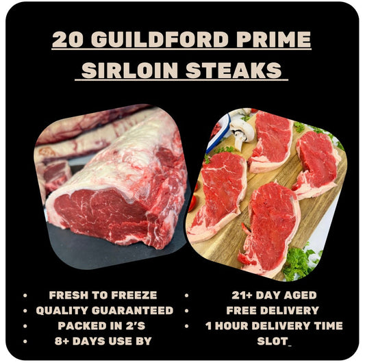 20 Premium Guildford Sirloin Steaks