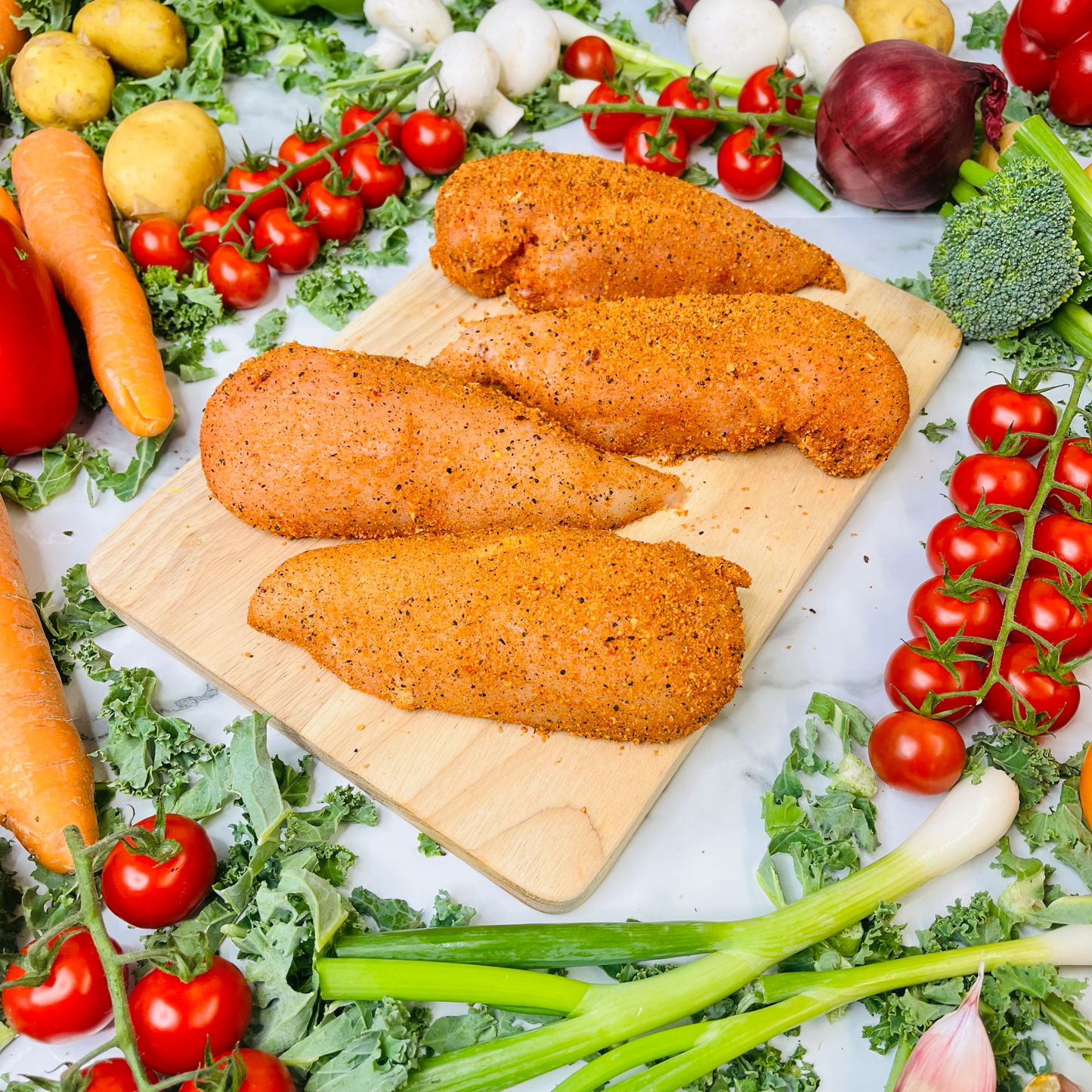 Marinated chicken breast fillets